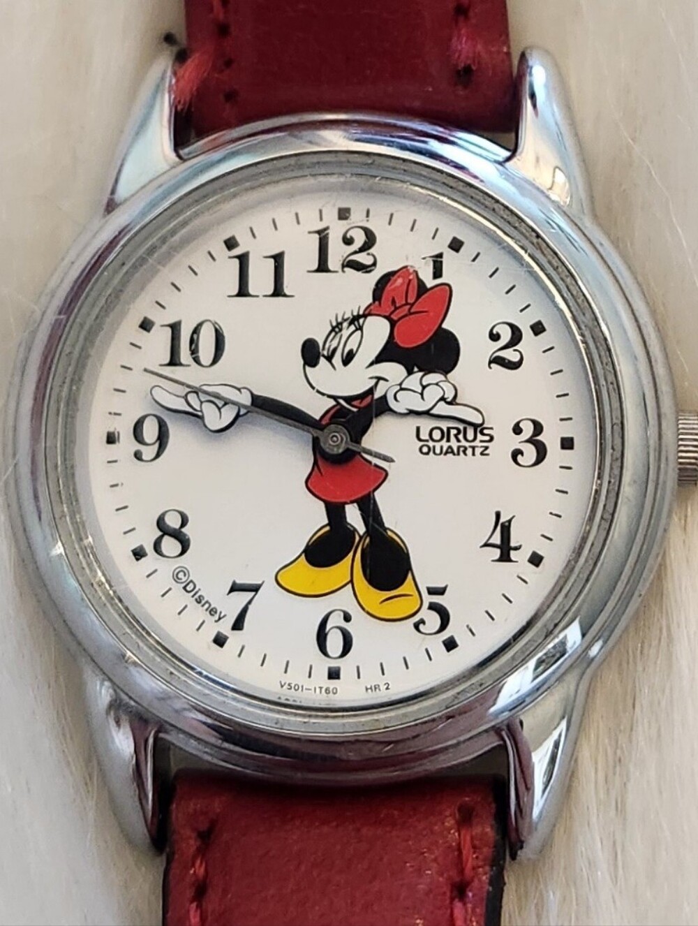 Vintage Disney Minnie Mouse Lorus by Seiko Watch V501-6N70 - EUC